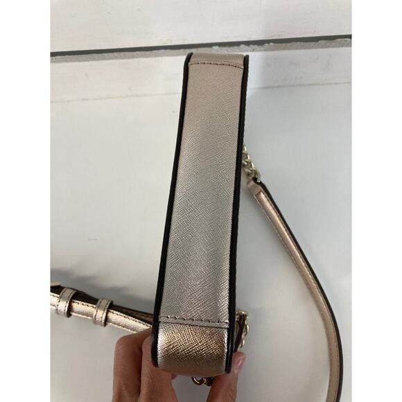 KATE SPADE SMALL GOLD SAFFIANO LEATHER CROSSBODY BAG (ASIS) - Picture 9 of 14